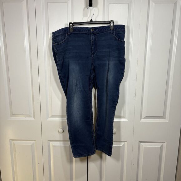 Vintage Catherines Jeggings Women 2XWP Plus Petite Dark Wash Stretch Denim Jeans - Picture 1 of 10